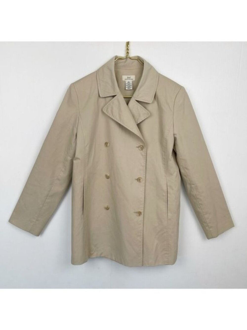 Brooks Brother 346 Double Breasted Khaki Trench Coat Small
